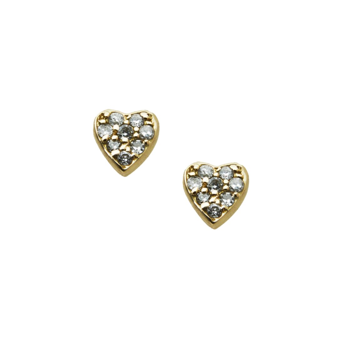 Brinco Coração Cravejado Diamantes