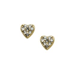 Brinco Coração Cravejado Diamantes