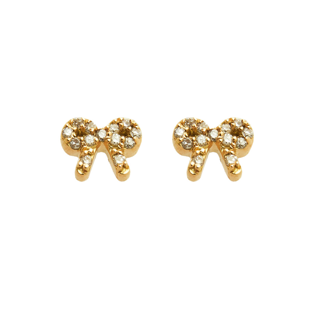 Brinco Laço Cravejado Diamantes
