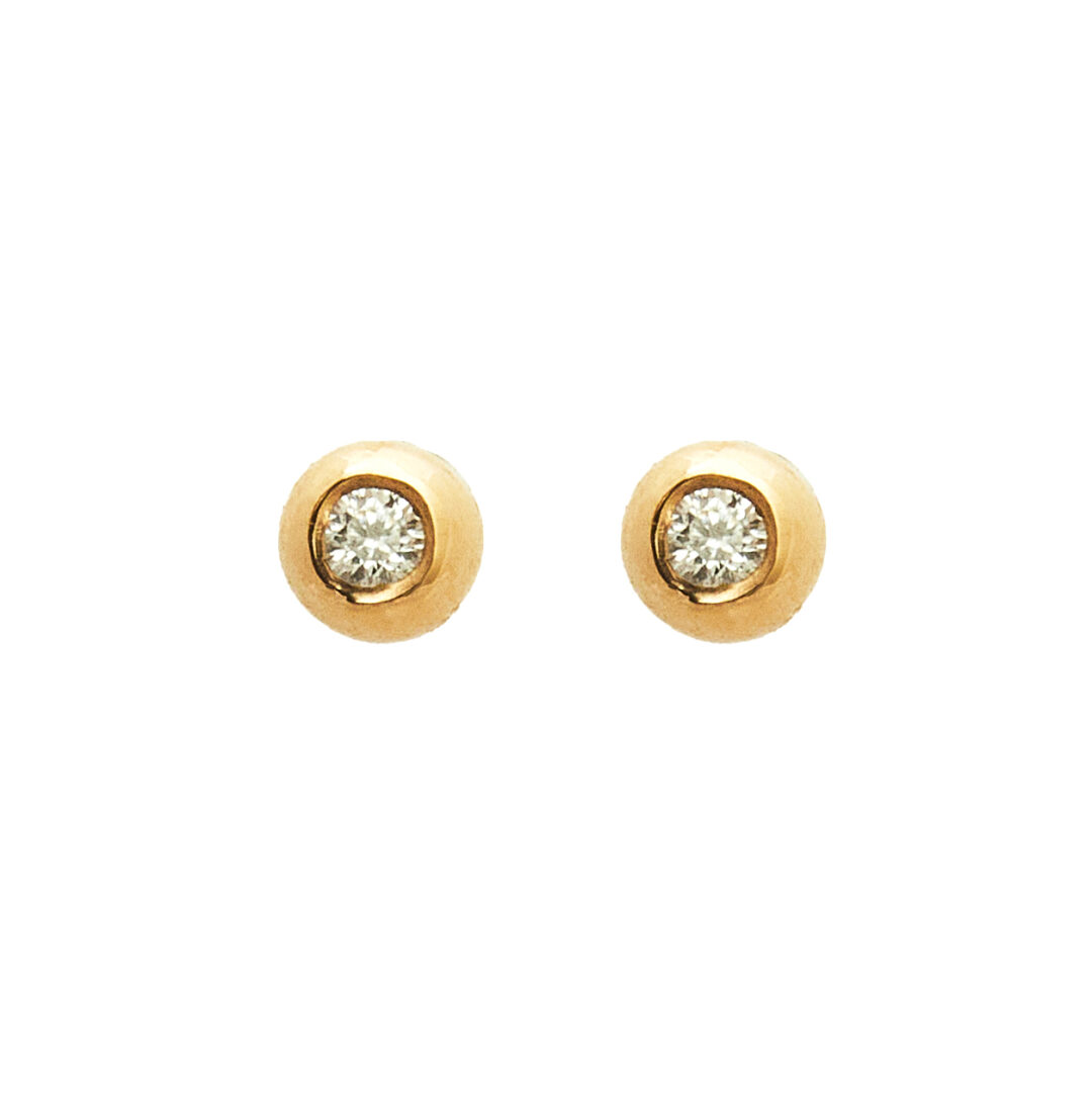 Brinco Bolinha com Diamante