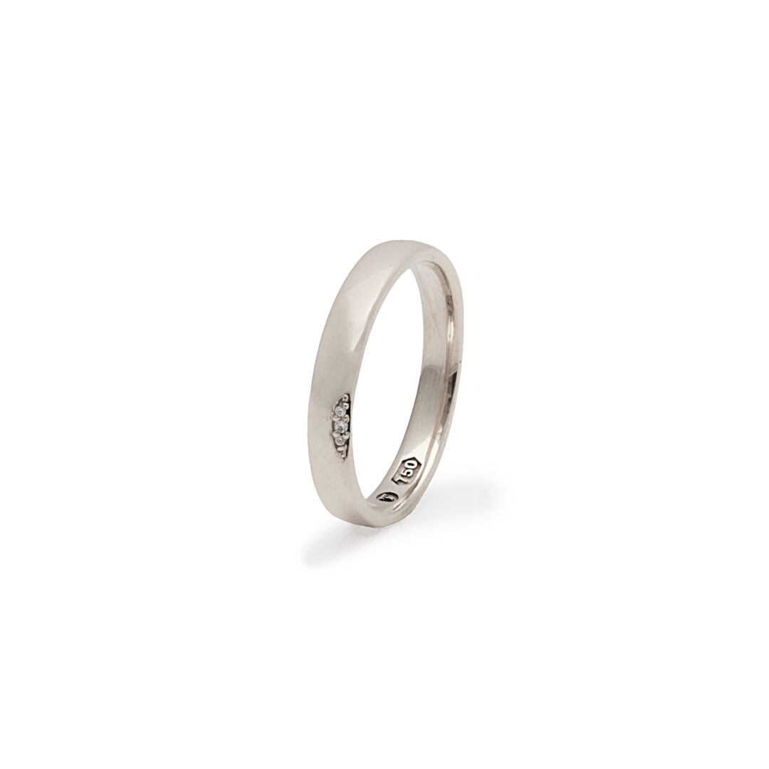 Aliança Slim com Diamantes - Imagem 3