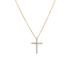 Gargantilha Cruz com Diamantes