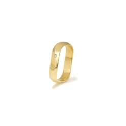 Aliança Wave com Diamante