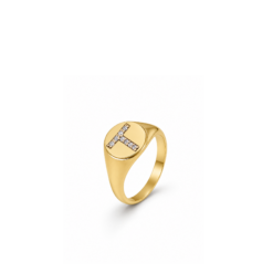 Anel Chevalier Letra Diamantes
