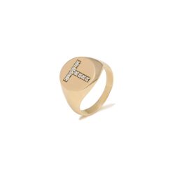 Anel Chevalier Letra Diamantes