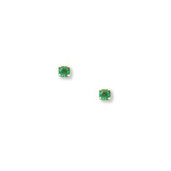 Brinco Solitário Esmeralda 3mm