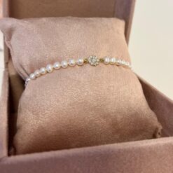 Pulseira Pérola Chuveiro Diamantes