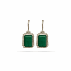 Brinco Diamantes e Esmeraldas Retangular