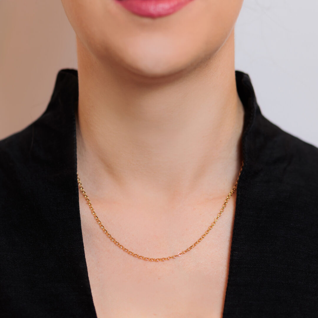 Corrente Elo Português SD 45cm Ouro 18k (2,40mm) - Imagem 2