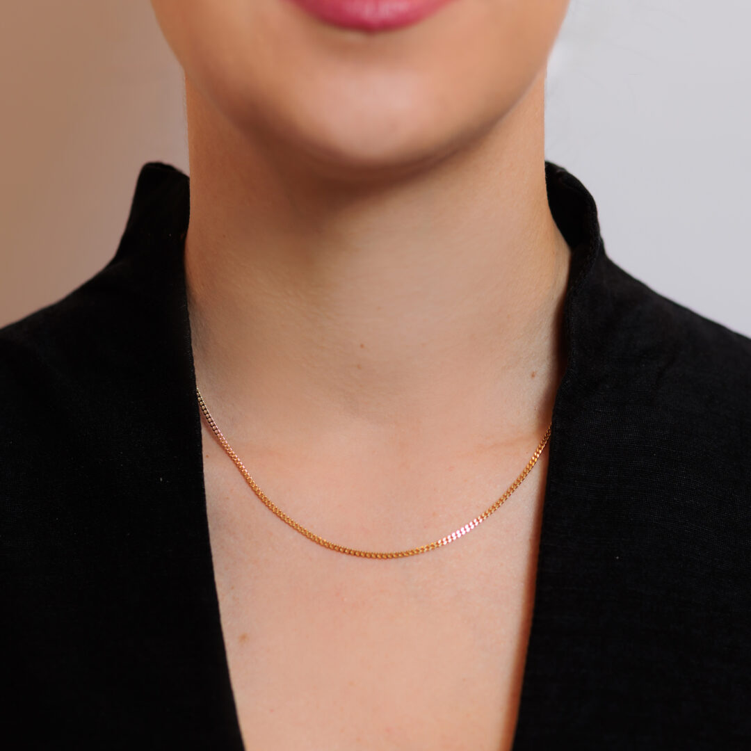 Corrente Groumet 45cm Ouro 18k (1,60mm) - Imagem 2