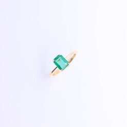 Anel Esmeralda Retangular 6x8mm
