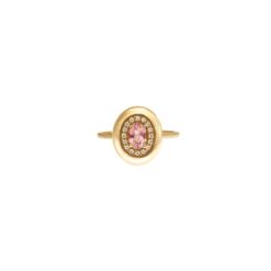 Anel Safira Rosa com Diamantes