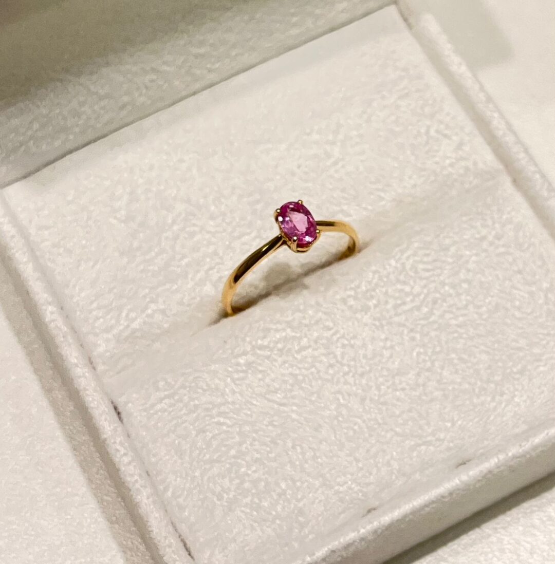 Anel Solitário Safira Rosa - Imagem 2