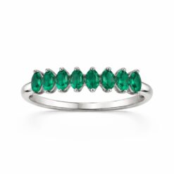 Meia Aliança Navetes Esmeralda Maleável